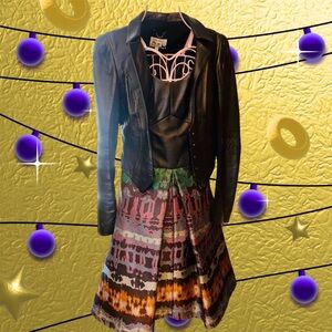 👀‼️2-pc Leather YOANA BARASCHI set (jacket&.dress!)